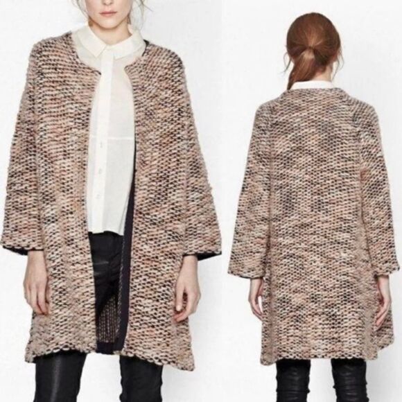 French Connection Oversized Chunky Knit Wool Sweater Coat - Picture 6 of 10